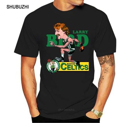 Men Short sleeve tshirt Larry Bird Retro Basketball Cartoon T Shirt T Shirt Women t-shirt