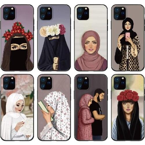 Arabic Hijab Girls Islamic Muslim Phone Cover For iPhone 11 Pro Max X XS XR Max 7 8 7Plus 8Plus 12 SE Soft Silicone Case