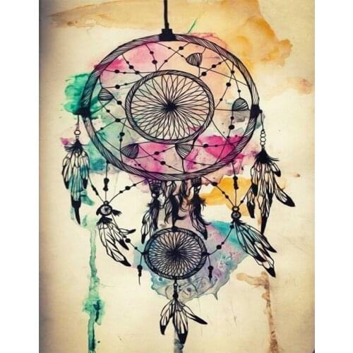 Diy 5D Round Diamond Cross Stitch Dream catcher Diamond Painting Kits Full Embroidery Needlework Diamond Mosaic Home Decor AS132