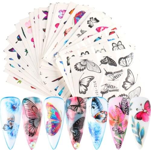 Watercolor big butterfly Nail Butterfly Sticker Classic nail watermark sticker set