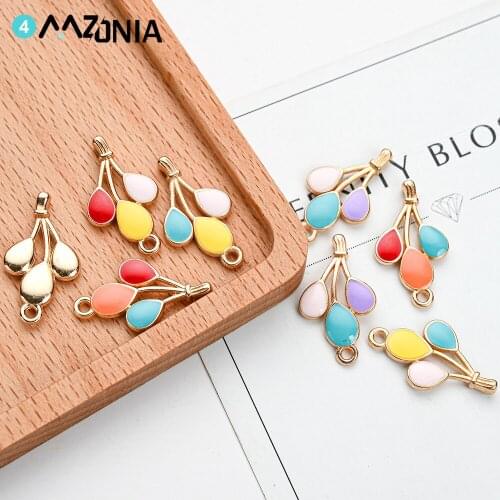 20pcs Fashion Alloy Enamel Pendant Mixed Color Charm For Jewelry Making Diy Earring Necklace Accessories Wholesale