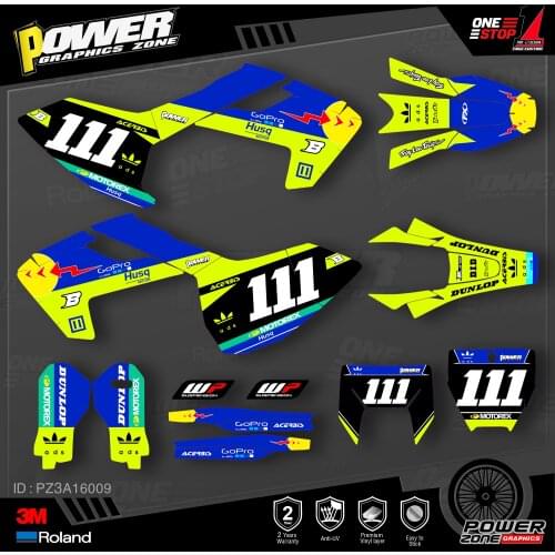 PowerZone Custom Team Graphics Decals 3M Stickers Kit For Husqvarna Sticker 2016-18 TC FC TX FX FS 2017-19 TE FE 125-450cc 09