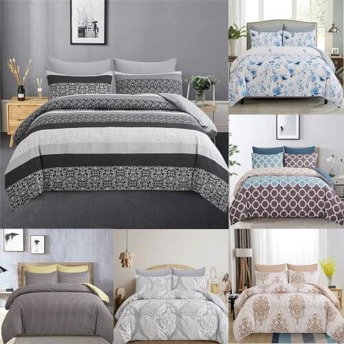 ZEIMON Simple Bedclothes Quilt Cover Pillowcase 2/3 Piece Boho Geometric Bedding Set Single Double Grey Comforter/Duvet Cover