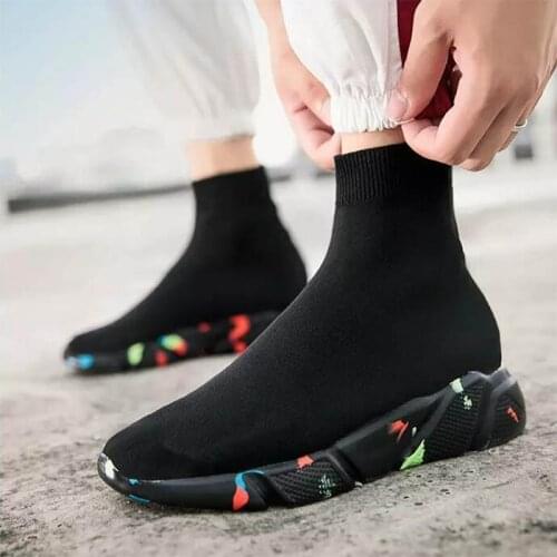 Real photos: New High Quality Speed Trainers Women men Knit Casual Shoes Sock Boots Race Runner Shoes