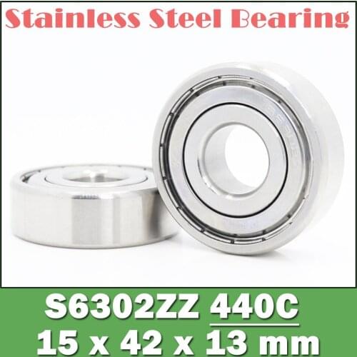 S6302ZZ Bearing 15*42*13 mm ( 10PCS ) ABEC-1 S6302 Z ZZ S 6302 440C Stainless Steel S6302Z Ball Bearings