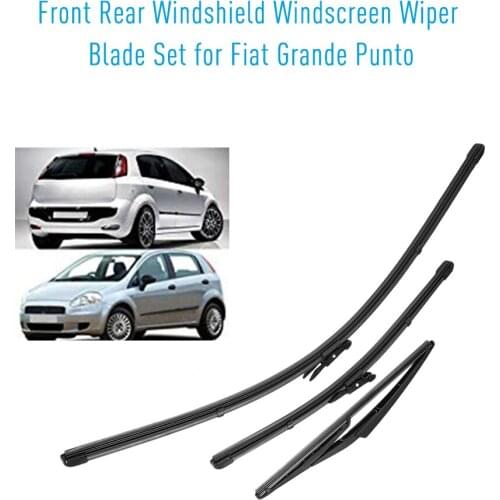 3pcs Front Rear Windshield Wiper Blades Fit For Fiat Grande Punto Front Wiper Blade Rear Wiper Blade
