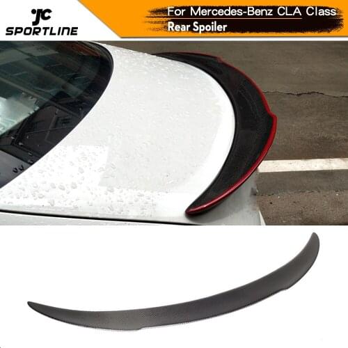 Carbon Fiber Trunk Spoiler For Mercedes-Benz CLA Class C117 Sedan Base Sport CLA250 CLA45 AMG 2014 - 2019 Rear Wing Spoiler Lip