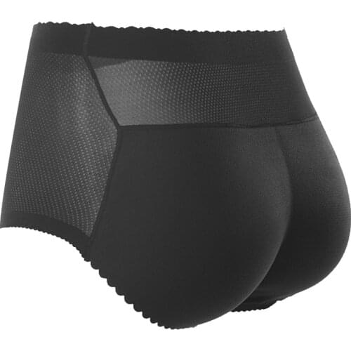 Sexy Womens Padded Panties Seamless Bottom Sponge Push Up Middle Waist Butt Enhancer Hip Push Up Butt Lift Shaper Lady Briefs