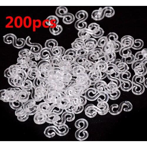 High quality 200PCS(10bags) Transparent Loom Rubber Bands Kits S Clips For DIY Loom Bands Bracelet Charms Accessaries
