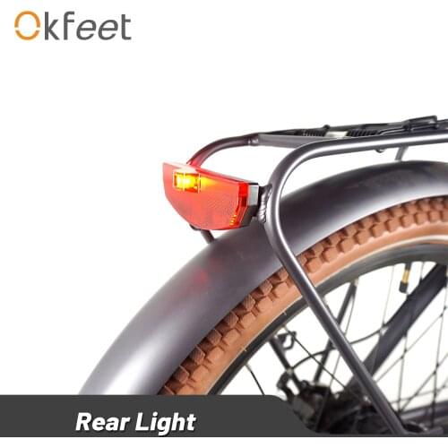 Okfeet Bicycle Taillight 36V 48V Electric Bicycle Accessories E-bike Rearlight Set Front Light
