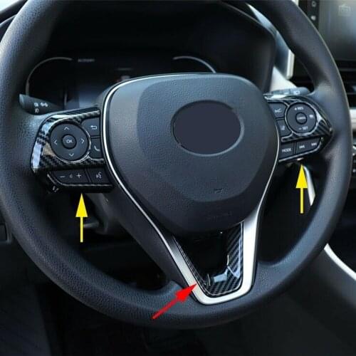 Parts Steering Wheel Switch Cover Trims Decor For Toyota RAV4 2019-2020 ABS Plastic Black