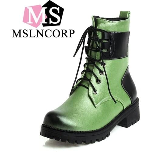 Plus Size 34-46 Fashion Casual Female Martin Boots Knit Comfortable Breathable Lace Womens Boots Thick with Tube Womens Shoes