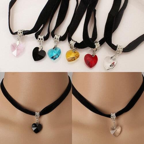 2020 New Design Black Velvet Ribbon Choker Necklace Gothic Handmade With Charm Moon Pendant Gothic Emo For Women Collares Mujer
