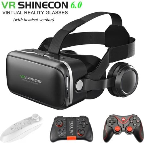 100% Original VR SHINECON 6.0 Virtual Reality goggles 120 FOV 3D Glasses google cardboard with Headset Stereo Box For smartphone