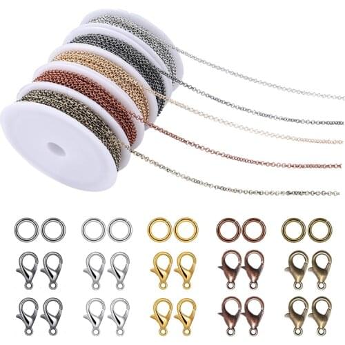 2mm Rolo Chains for Jewelry Making Findings DIY Jewelry Kit 5 Colors Handmade Chains Materials For Necklace Bracelet Accessories