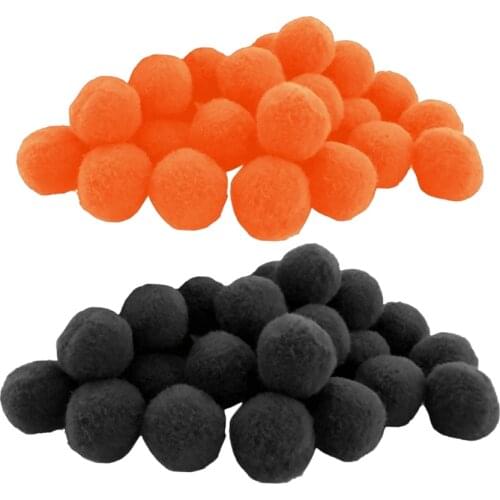 200 Pieces Fluffy Small Craft Pompoms Crafts Decorations Black and Orange