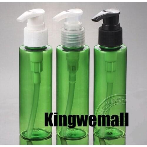 300pcs/lot Green PET Lotion Pump Bottle,100CC Plastic Bottle With Dispening Pump,100ML Pet Shampoo Bottle