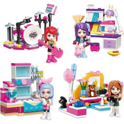 499pcs Enlightenment 4102 Shirleys Studio Music Clothing Baking Photography Set Girl Assembling Building Block Toy Gifts