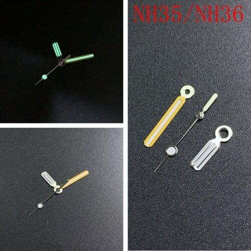 Watch Accessories green Luminous Hands for Seiko SKX007/SBBN Watch Accessories for NH35/36 Movement Hour Minute Second Hand