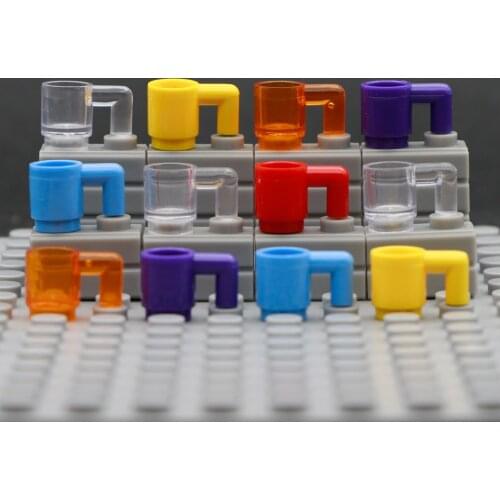 City Accessories Cup Building Blocks Cup Beer Glass Mug Bottle Figure Assemble Parts Bricks Toys Friends compatible with lego