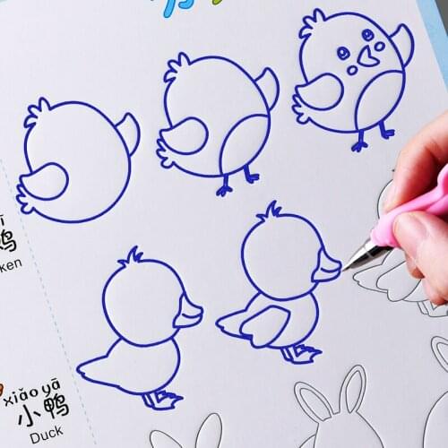 Groove Animal /Fruit / vegetable / plant Cartoon Baby Drawing Book Coloring Books for Kids Children Painting age 3-9