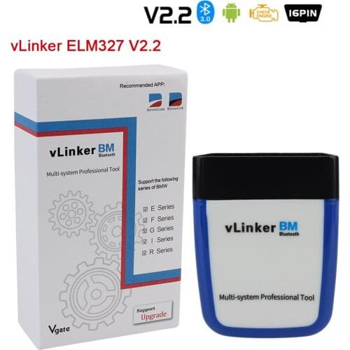 Car OBD2 Scanner Diagnostic Tools vLinker BM+ ELM327 V2.2 Bluetooth Code Reader Accessories For BMW F10 F20 F30 F11 X5 Serie 1 3