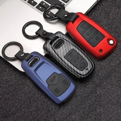 ABS Carbon Fiber Silicone Car Key Case Cover For Audi A4 TT A5 Q7 TTS A3 A6 Q3 RS3 RS6 A1 S3 S6 Q5 A7 RS7 R8 SQ5 RS5 2018 2019