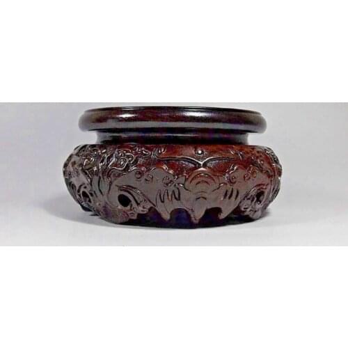 Wood round base Display stand for vase incense burner teapot statue 2.7 inch