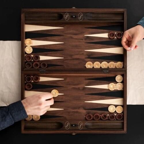 Wooden Backgammon Board with Stamp Slot Special for Backgammon Masters Board games Sports-entertainment Games with Friends Gifts