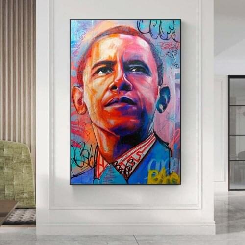 Graffiti The great leader Obama Portrait Art Prints Street Art Poster Canvas Painting Wall Pictures for Living Room Decor