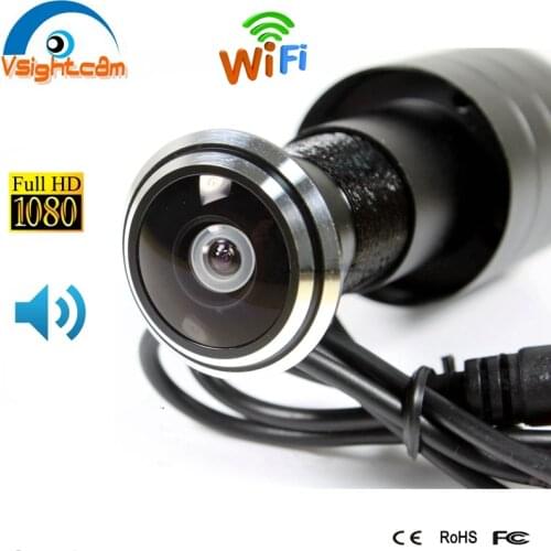Home Security Door Eye Hole IP Camera 1.78mm Wide Angle FishEye Lens Mini CCTV Network Web Wifi Camera With Audio TF Card Slot