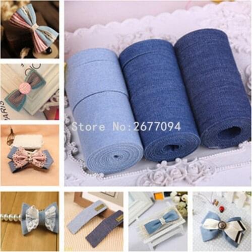 5Meter/L 10 25mm 40mm Cowboy Fabric Jeans Ribbon Layering DIY Webbing Craft Headdress Hairpin Hair Accessories Material