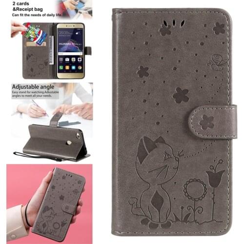 Red PU Leather Wallet Phone Case For case Huawei P9 Lite Flip Covers Mobile Book Cases For Aksesuar funda Huawei P8 2017 Carcasa