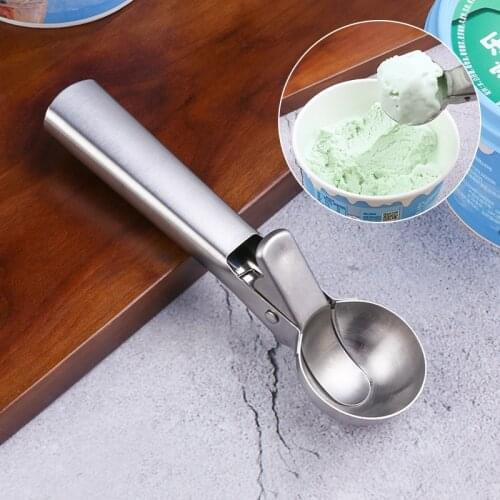 Ice Cream Scoop Stainless Steel Ice Cream Digger Non-Stick Fruit Fruit Watermelon Ice Cream Baller Scoop Stacks Spoon