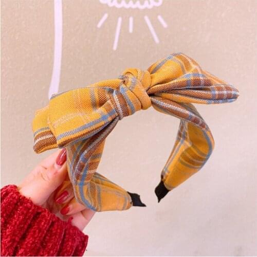 Fashion Korean style British Plaid hairband Women Girls Fashion Sexy Simple bow Hair Hoop headwear Hair Accessories