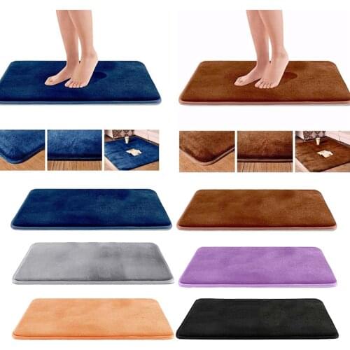 1pcs Soft Memory Foam Bath Mat Non Slip Absorbent Velvet Bathroom Rug Carpet Home Kitchen Hotel Carpet Multi-color