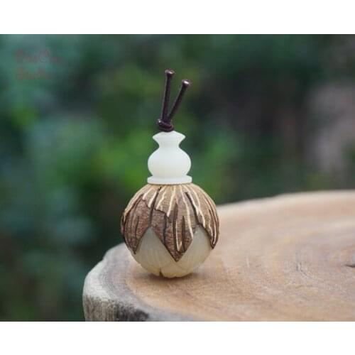 Natural Bodhi Seed Guru Bead Carved Lotus White Guru Bead Mala Japa Beads Bracelet Jewellry Findings DIY Accessories