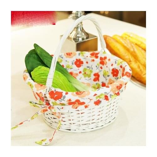 Wicker Fruit Egg Basket Picnic Basket Portable Fruit Basket Rattan Living Room Storage Basket