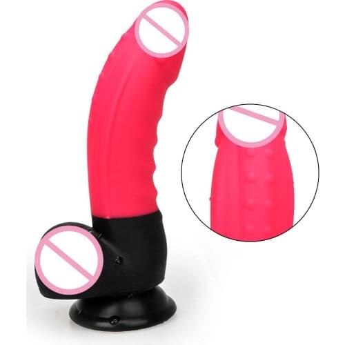 Realistic Dildo Anal Plug Single Layer Silicone Big Penis with Suction Cup Sex Toy for Woman Lesbian Skin Feeling Dick Sex Adult