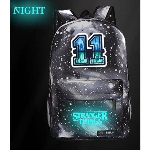 2019 Galaxy Stranger Things Luminous Backpack Students Children School Bags Casual Rucksack Starry Night Travel Morral Hombre