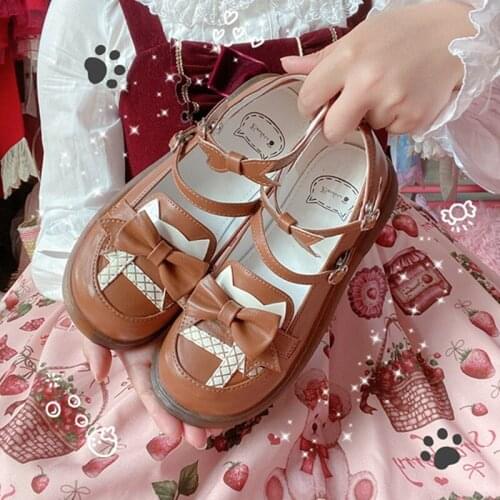 Kawaii Lolita Shoes Loli Student Lovely College Style Jk Uniform Shoes Anime Cosplay Harajuku Gothic Female Flats Japanese Cute