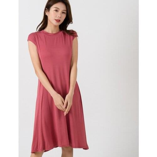 2021 Summer Night Dress Women New Big Swing Mid-Length Nightgown Modal Cotton Sleepwear Slim A Line Nightshirt Female Vestidos