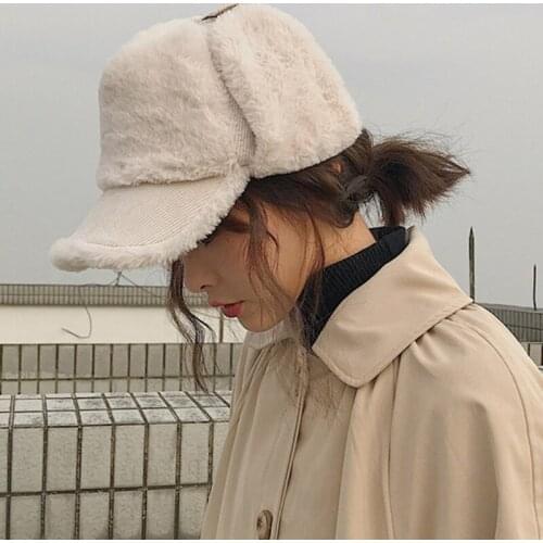 Winter Hat Thick Warm Trapper Earflap Cap Soft Fleece Male Female Winter Bomber Hat Unisex Snow Ski Russian Cap Women