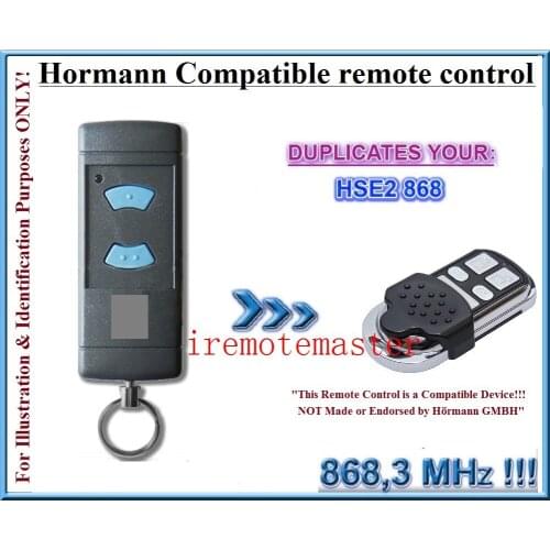 1piece HORMANN (Blue buttons compatible) HSE2 868Mhz Garage Door/Gate Remote Control Replacement/Duplicator beautiful