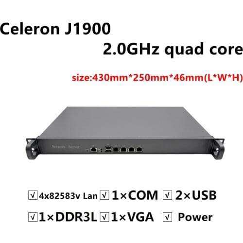 1U j1900 firewall router pfsense router server / firewall server with J1900 2.0GHz 4*82583V 1000mbps Lans 4 lan