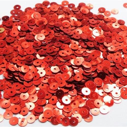 8000 Red 6mm Flat Round loose sequins Paillettes sewing Wedding craft