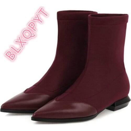 Customized Hand Made Women Fashion Botas Mujer Short Zapatos Mujer Booties Ankle Zipper Elegant High Heels 5cm Boots Shoes DZ-63