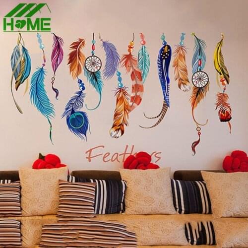 Home Room Decoration Mural Art DIY Fantastic 3D Flying Feathers Wall Stickers Creative Sticker Rooms Gift For Living Room