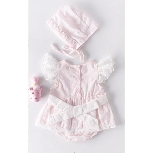 Infant Baby Clothes Summer 2020 Kids Girls Clothing Princess Bodysuit+Cap Clothes Set Birthday Party Baptism Girls Kids Outfits