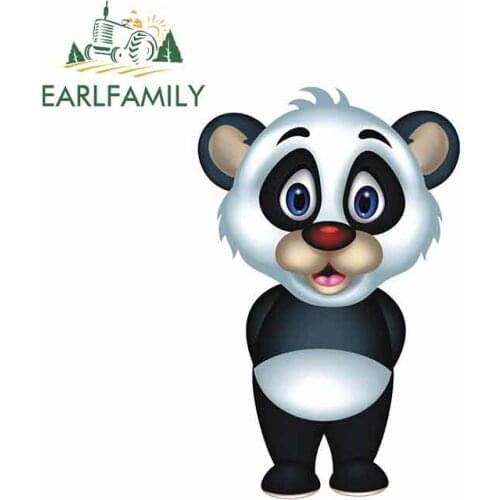 EARLFAMILY 13cm x 8.3cm for Panda Bear Cartoon Funny Car Stickers Vinyl Waterproof RV VAN Car Accessories JDM Anime Sign Logo